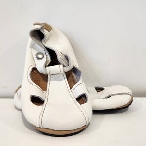 Duchess & Fox D&F T Bar Dress Soft Sole Shoe Kids SZ 8 Handmade Leather White